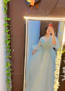 Beautiful Light Blue Embellished Gown