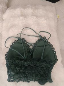 Crochet Lace-Up Bralette Top