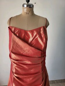 Stunning Orange Strapless Gown