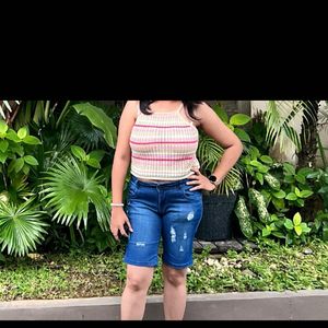 Striped Knit Crop Top.. hello summer