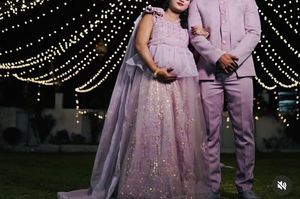 Elegant Lilac maternity gown