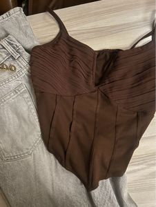 brown corset cotton