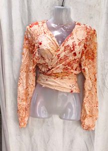 Flowy Wrap Top with Tie Waist