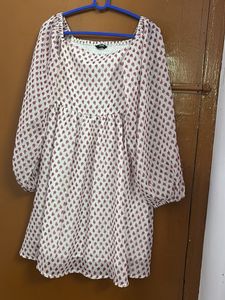 Chic Patterned Square Neck Dress