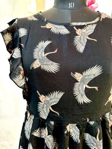 Cute Bird Print Summer Dress