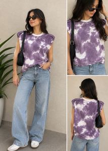 Purple Tie-Dye Sleeveless Top