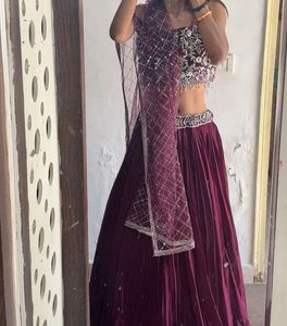 Elegant Purple Embellished Lehenga Choli