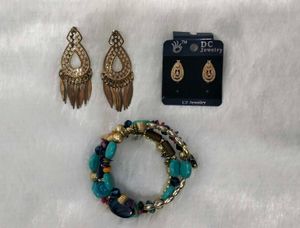 Trendy Boho Bracelet with Stylish Earrings Combo