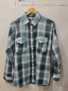Green Plaid Flannel Shirt