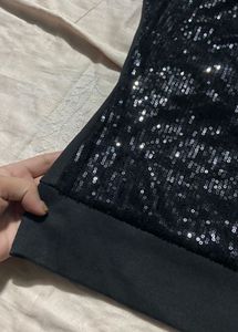 Sparkly Black Sequence Tank Top