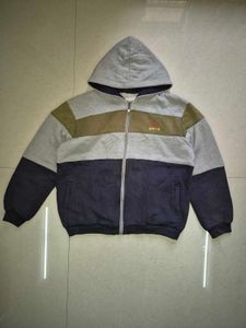 Color Block Zip-Up Hoodie