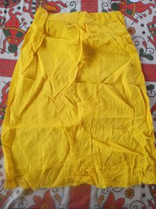 Kids Yellow Floral Net Saree