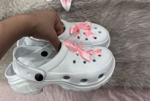 y2K cute ribbon crocs