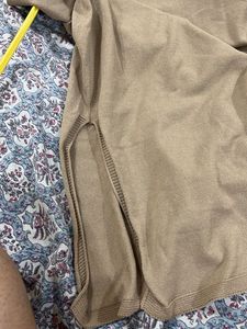 Chic Beige Knit Midi Dress