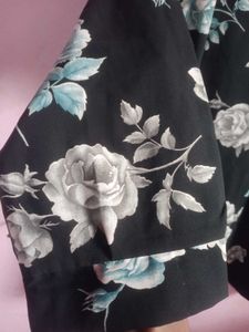 Black Floral Printed Top