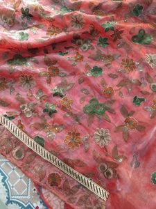 Embroidered Saree - Elegant Floral Design