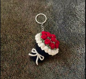 Crocheted Flower Pot Brooch
