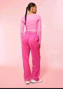Pink Wide Leg Trousers XS