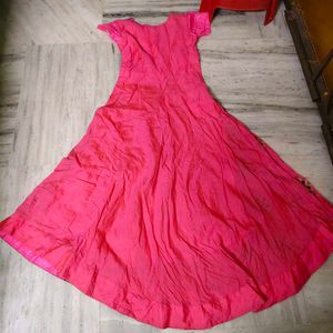 Beautiful Pink Ethnic Gown with Dupatta