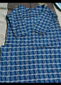 Blue Checkered Kurta