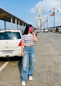 Distressed Blue Denim Jeans