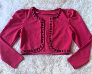 Hot Pink Bolero Blazer with Studs