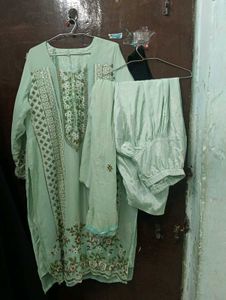 Elegant Mint Green Kurta Set with Dupatta