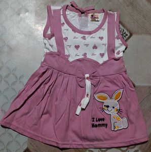 100% Cotton Cute Bunny Baby Dress