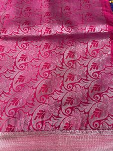 Royal Blue Silk Saree with Silver Border