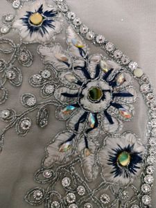 Unstitched Beautiful Mirror Cutwork Suit