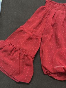 Chic Off-Shoulder Red Blouse
