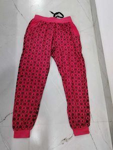 Vibrant Pink Printed Lounge Pants