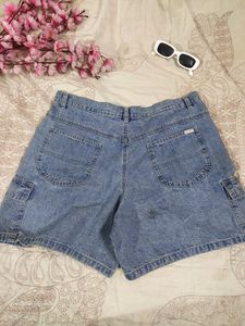 Vintage Cargo Denim Shorts For Women