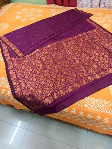 New Copper Zari Banarasi Katan Silk With Bp