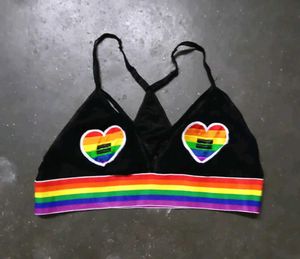 Rainbow Heart Bikini Top