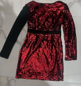 Red Sequin Mini Dress