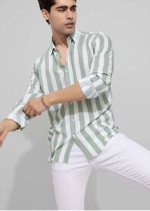 Men's Striped Button-Down Shirt
