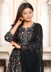 Floral Print Anarkali Kurti And Dupatta