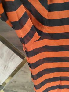 maroon and black striped Gothic Top