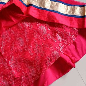 Red &amp; Blue Anarkali Dress