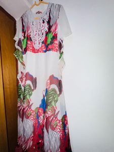 Vibrant Floral Print Kaftan Dress