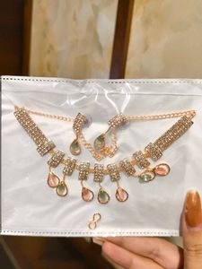 Elegant Rose Gold  2 Necklace Set