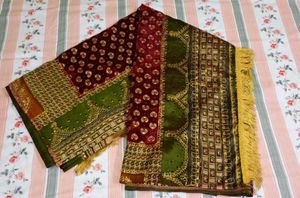 Red &amp; Brown Colour Party Wear Saree