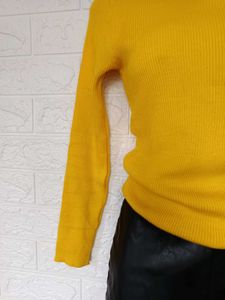 Imported Yellow Turtleneck Sweater