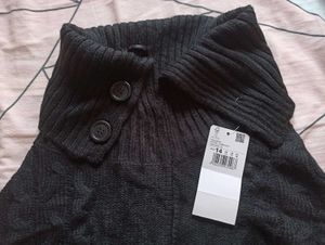 Stylish Black Knit Poncho
