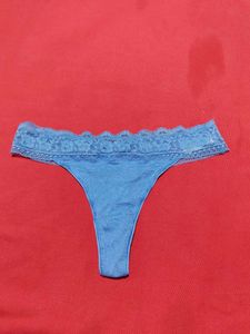 Blue Lace Thong Panty – M