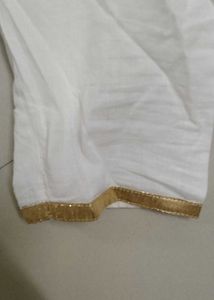 Elegant Off White Kurta Trousers Set