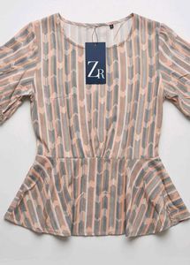 Stylish Printed Peplum Top