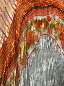 Crush Orange Long Skirt