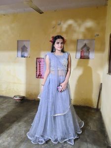 Greyish Blue Lehanga